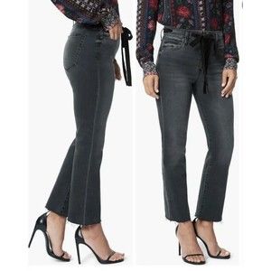 Joe’s Jeans Sz 28  The Callie Velvet Trim High Waist Crop Bootcut Jeans Gray